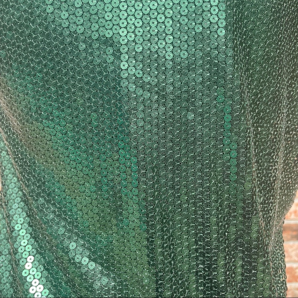 Romeo & Juliet Couture fully sequined green blouse / S / EUC - Picture 13 of 16